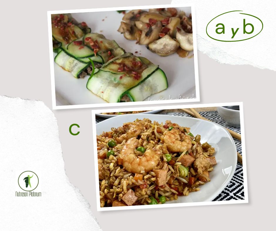 Raviolis de calabacín rellenos de carne y arroz chino